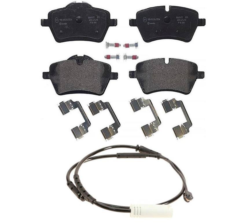 Mini Disc Brembo Brake Pad Set Kit - Front (Low-Met) (With Sensor) 34359804833 - Brembo 4058737KIT